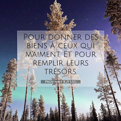 Proverbes 8:21 LSG Image du verset biblique