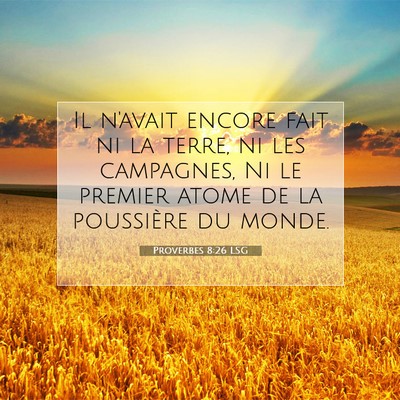 Proverbes 8:26 Verset biblique expliqué