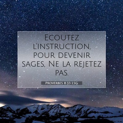 Proverbes 8:33 Verset biblique expliqué