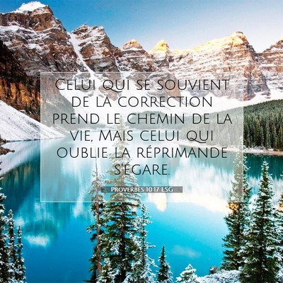 Proverbes 10:17 LSG Image du verset biblique