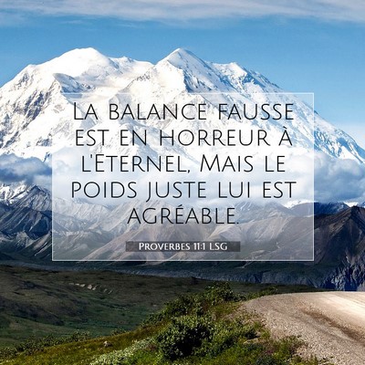 Proverbes 11:1 Verset biblique expliqué