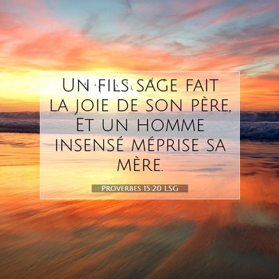 Proverbes 15:20 LSG Image du verset biblique