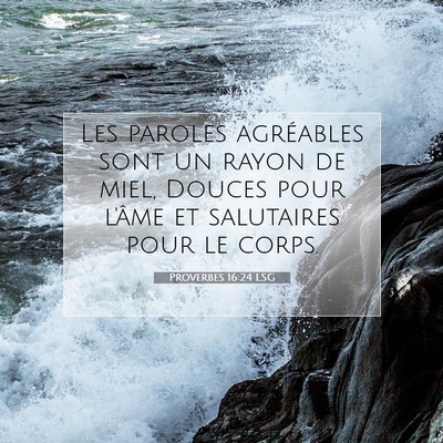 Proverbes 16:24 LSG Image du verset biblique