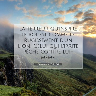 Proverbes 20:2 LSG Image du verset biblique