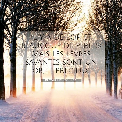 Proverbes 20:15 LSG Image du verset biblique