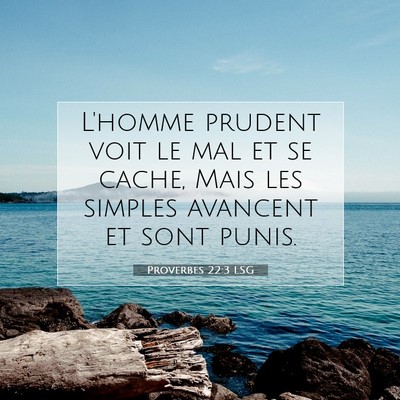 Proverbes 22:3 LSG Image du verset biblique