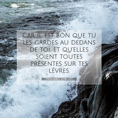 Proverbes 22:18 LSG Image du verset biblique