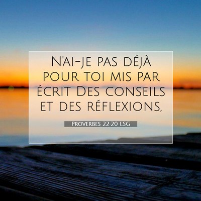 Proverbes 22:20 Verset biblique expliqué