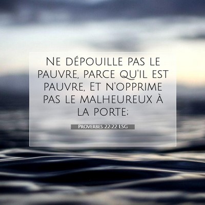 Proverbes 22:22 LSG Image du verset biblique