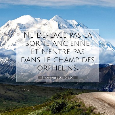 Proverbes 23:10 LSG Image du verset biblique