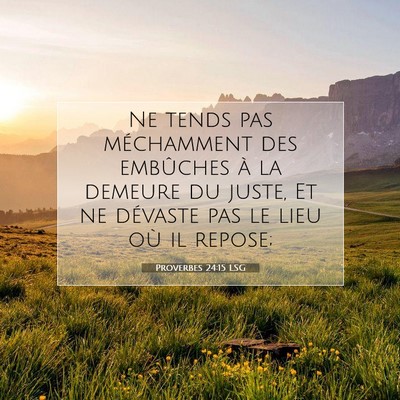 Proverbes 24:15 Verset biblique expliqué