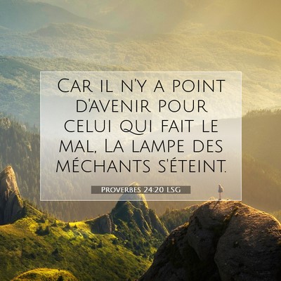 Proverbes 24:20 Verset biblique expliqué