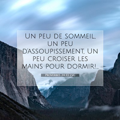 Proverbes 24:33 LSG Image du verset biblique