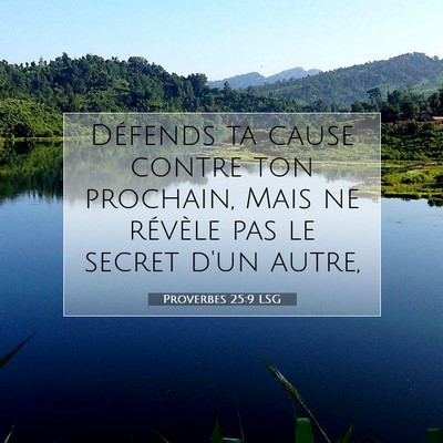 Proverbes 25:9 Verset biblique expliqué