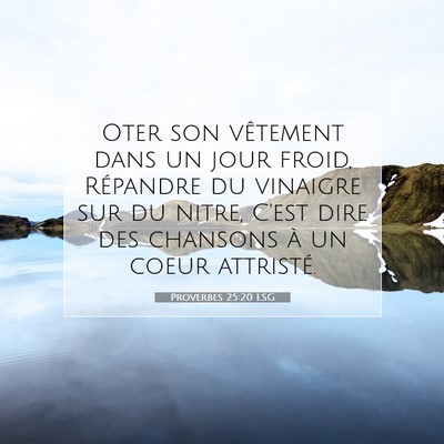 Proverbes 25:20 LSG Image du verset biblique