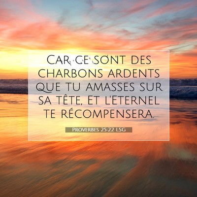 Proverbes 25:22 LSG Image du verset biblique