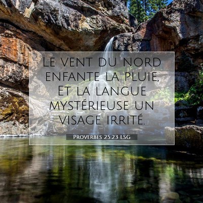 Proverbes 25:23 LSG Image du verset biblique