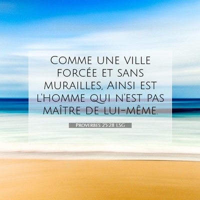 Proverbes 25:28 LSG Image du verset biblique