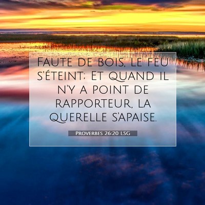 Proverbes 26:20 LSG Image du verset biblique