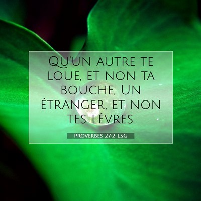 Proverbes 27:2 LSG Image du verset biblique