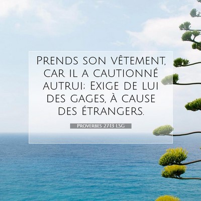 Proverbes 27:13 LSG Image du verset biblique