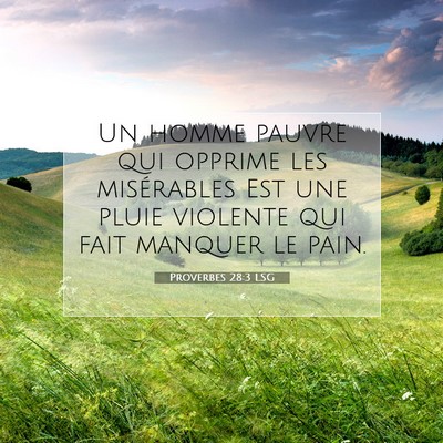 Proverbes 28:3 Verset biblique expliqué