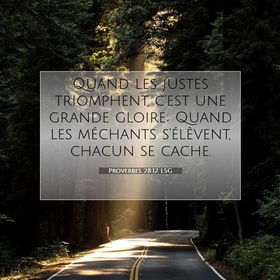 Proverbes 28:12 LSG Image du verset biblique