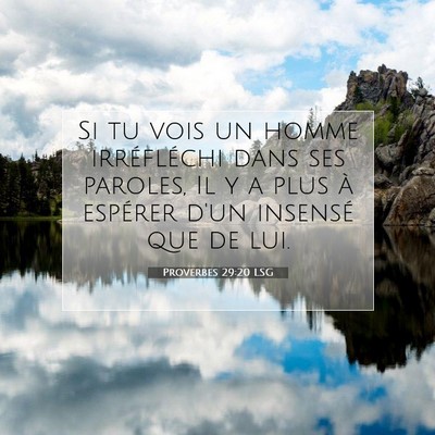 Proverbes 29:20 Verset biblique expliqué