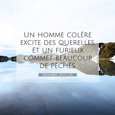 Proverbes 29:22 LSG Image du verset biblique