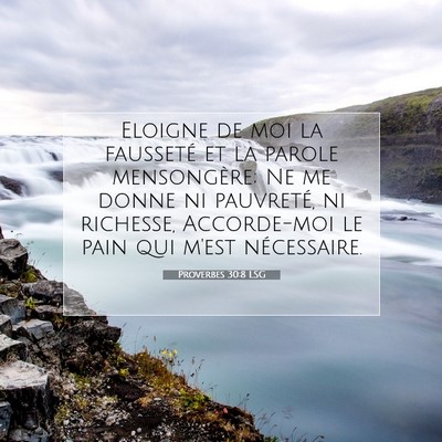 Proverbes 30:8 LSG Image du verset biblique