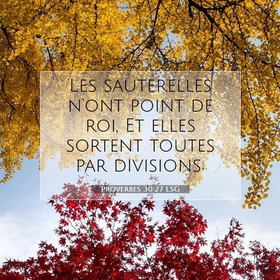 Proverbes 30:27 LSG Image du verset biblique