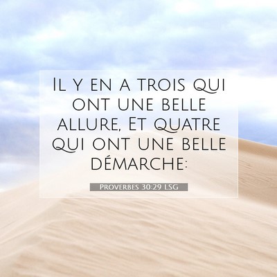 Proverbes 30:29 LSG Image du verset biblique