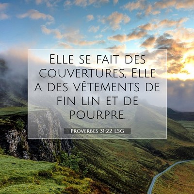 Proverbes 31:22 LSG Image du verset biblique