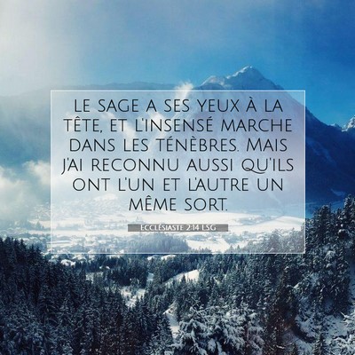 Ecclésiaste 2:14 LSG Image du verset biblique