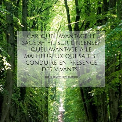 Ecclésiaste 6:8 LSG Image du verset biblique