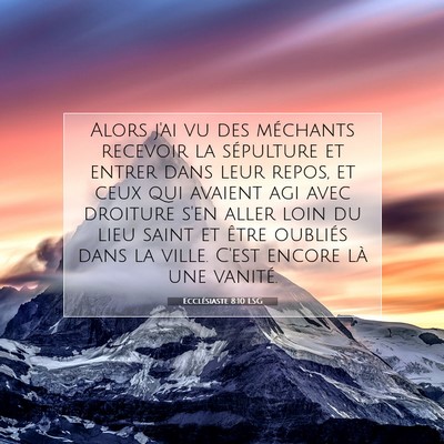 Ecclésiaste 8:10 Verset biblique expliqué