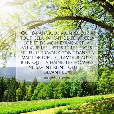 Ecclésiaste 9:1 Verset biblique expliqué