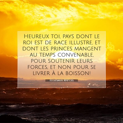 Ecclésiaste 10:17 LSG Image du verset biblique