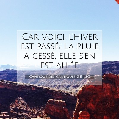 Cantique des Cantiques 2:11 LSG Image du verset biblique