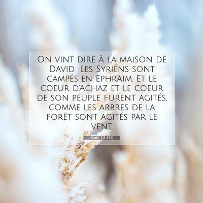 Ésaïe 7:2 LSG Image du verset biblique