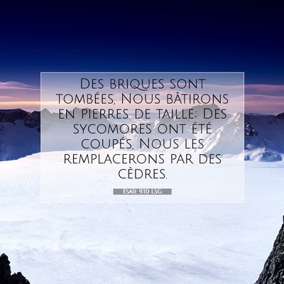 Ésaïe 9:10 LSG Image du verset biblique