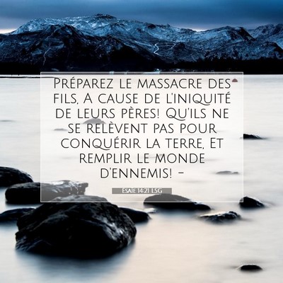 Ésaïe 14:21 LSG Image du verset biblique