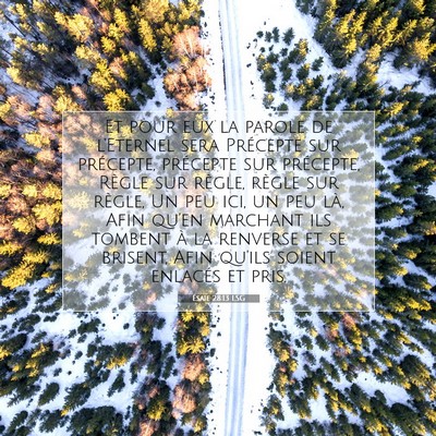 Ésaïe 28:13 LSG Image du verset biblique