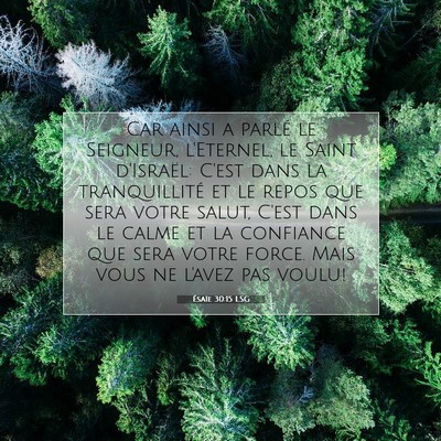 Ésaïe 30:15 LSG Image du verset biblique