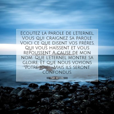 Ésaïe 66:5 LSG Image du verset biblique