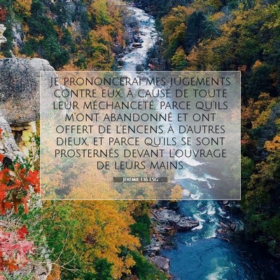 Jérémie 1:16 LSG Image du verset biblique