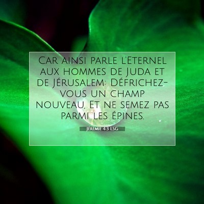 Jérémie 4:3 LSG Image du verset biblique