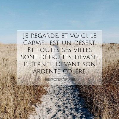 Jérémie 4:26 LSG Image du verset biblique