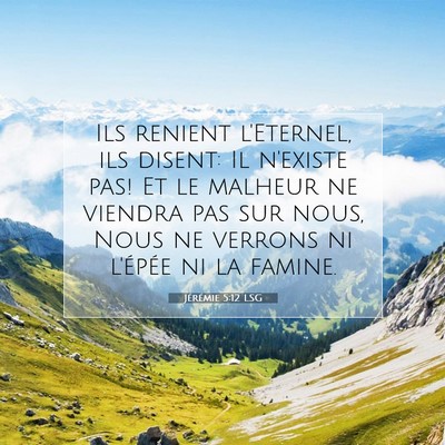 Jérémie 5:12 LSG Image du verset biblique