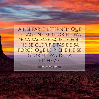 Jérémie 9:23 LSG Image du verset biblique